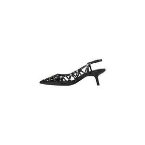 Schwarze Leder-Pumps mit hohem Absatz