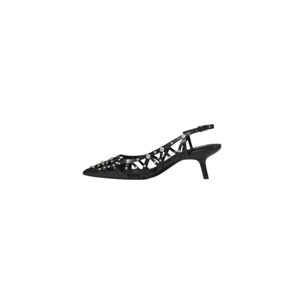 Schwarze Leder-Pumps mit hohem Absatz