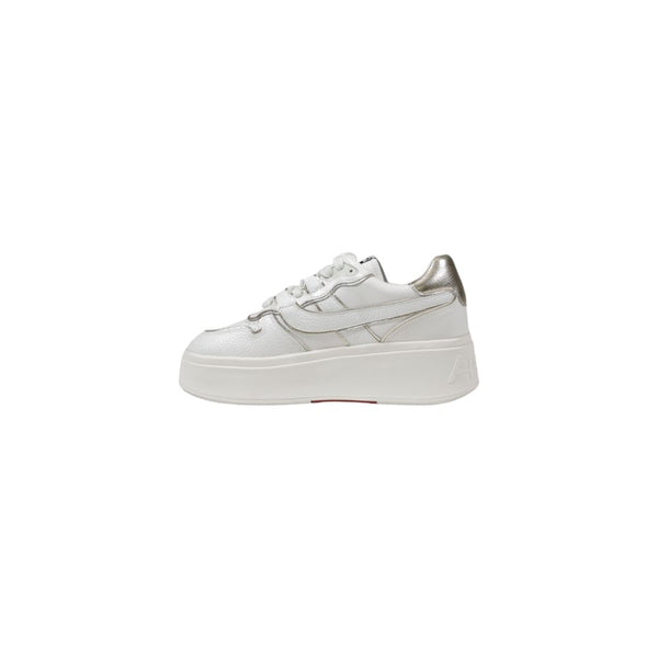 Weiße Leder-Plateau-Sneaker
