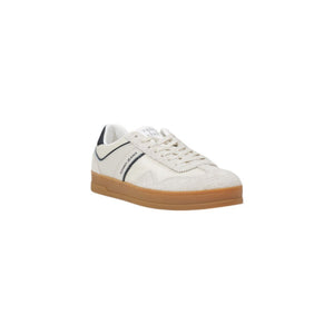 Cremefarbene Leder-Sneaker