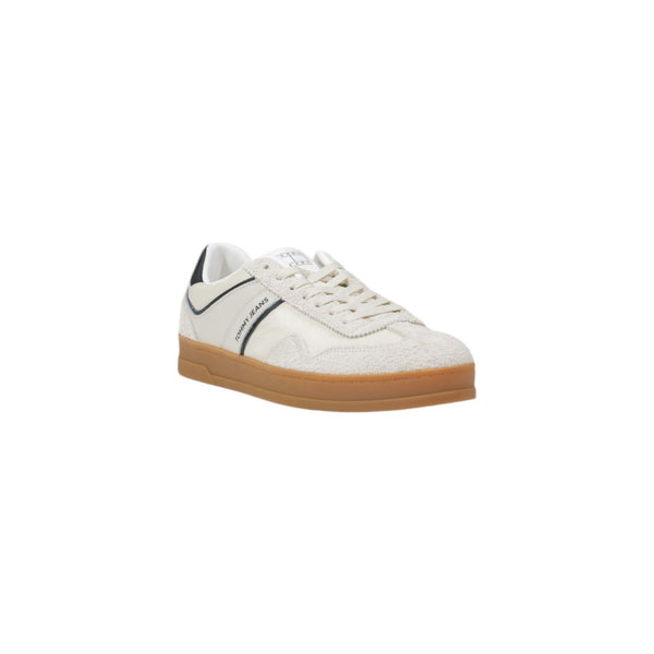 Cremefarbene Leder-Sneaker