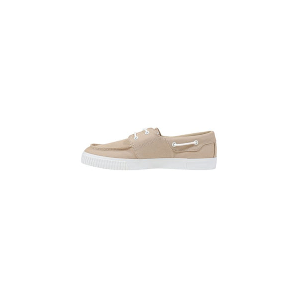 Beige Lyocell Sneakers mit niedrigem Schaft
