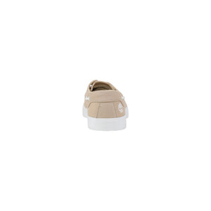 Beige Lyocell Sneakers mit niedrigem Schaft