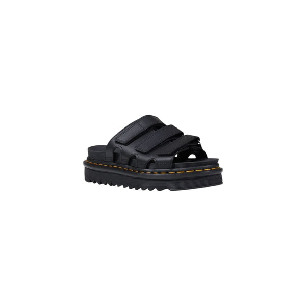 Schwarze Leder-Plateau-Pumps