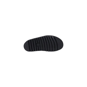 Schwarze Leder-Plateau-Pumps