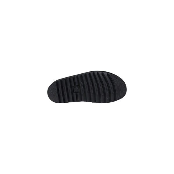 Schwarze Leder-Plateau-Pumps