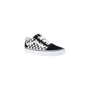 Schwarze und Weiße Stoff-Sneakers mit niedrigem Schaft