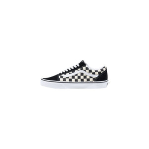 Schwarze und Weiße Stoff-Sneakers mit niedrigem Schaft