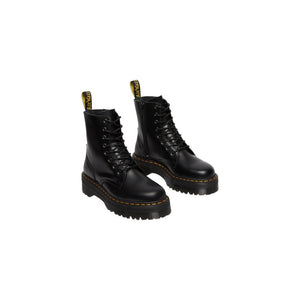 Schwarze Leder-Ankle-Boots