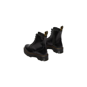 Schwarze Leder-Ankle-Boots