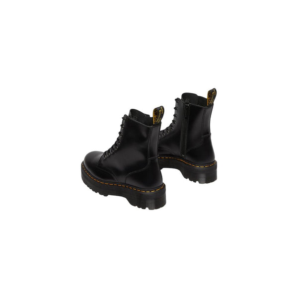 Schwarze Leder-Ankle-Boots