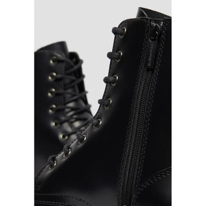 Schwarze Leder-Ankle-Boots