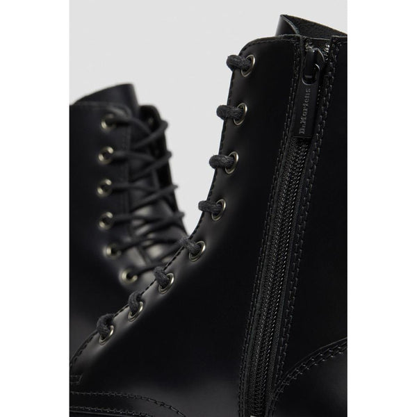 Schwarze Leder-Ankle-Boots