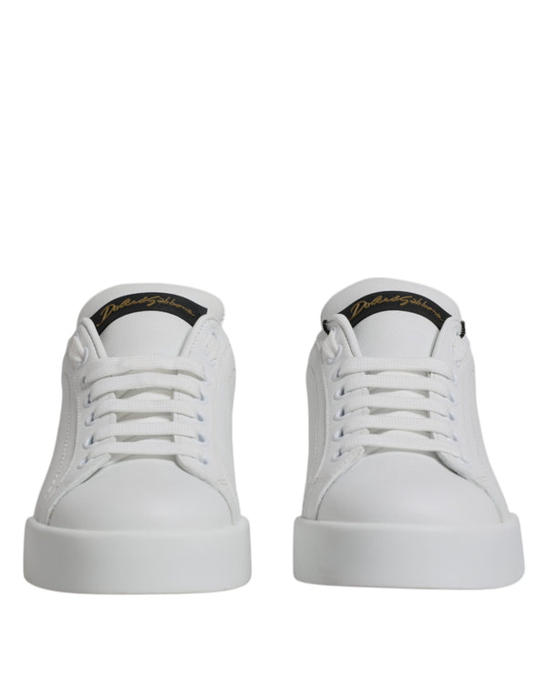Weiß Schwarz Leder Low Top Sneakers Schuhe