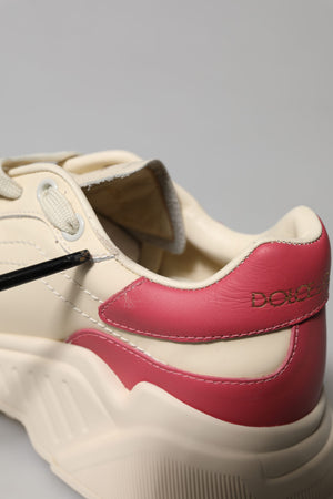 Weiß Rosa Leder Daymaster Turnschuhe Schuhe