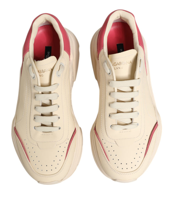 Weiß Rosa Leder Daymaster Turnschuhe Schuhe
