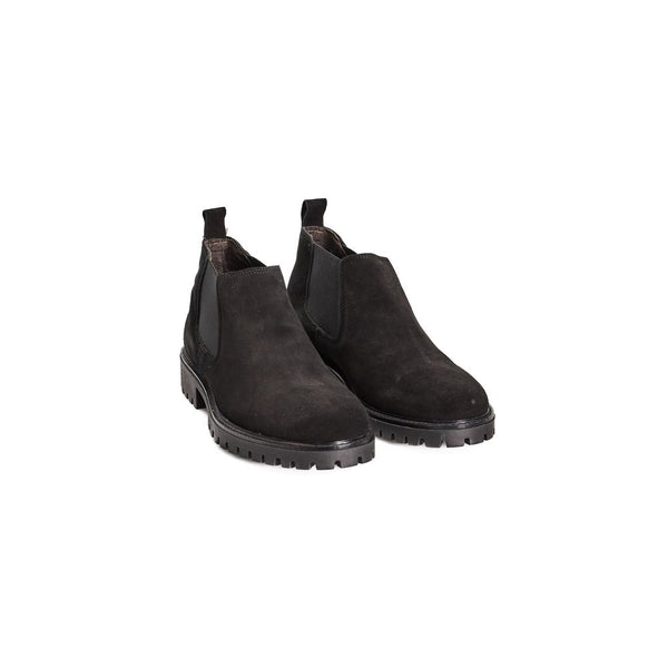 Schwarzer Kalbsleder Herrenstiefel