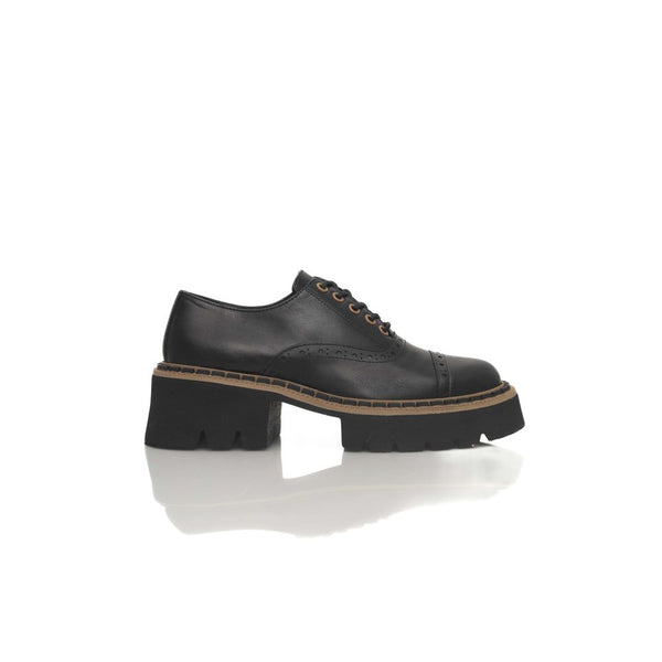 Schwarzes Rindsleder Damenschuh
