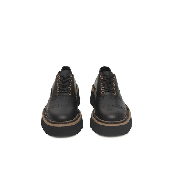 Schwarzes Rindsleder Damenschuh