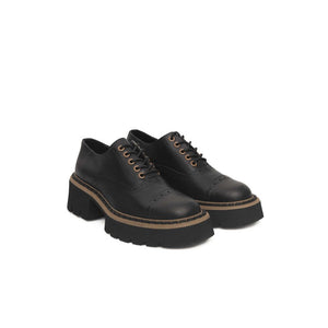 Schwarzes Rindsleder Damenschuh