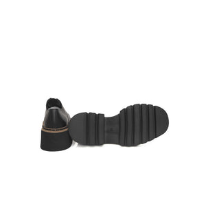 Schwarzes Rindsleder Damenschuh