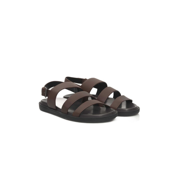 Braune Rindsleder Herren Sandale