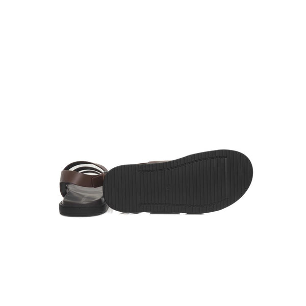 Braune Rindsleder Herren Sandale
