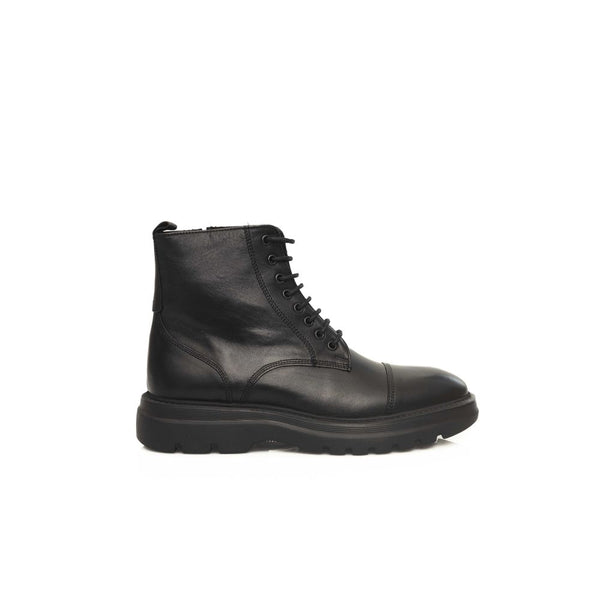 Schwarzes Leder Herrenstiefel