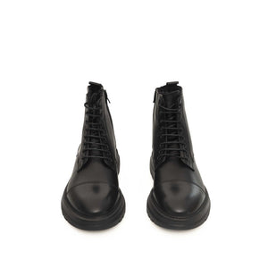 Schwarzes Leder Herrenstiefel