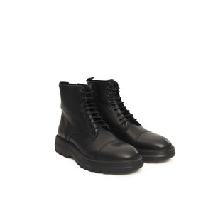 Schwarzes Leder Herrenstiefel