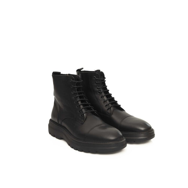 Schwarzes Leder Herrenstiefel