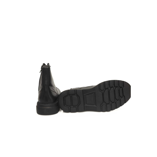 Schwarzes Leder Herrenstiefel