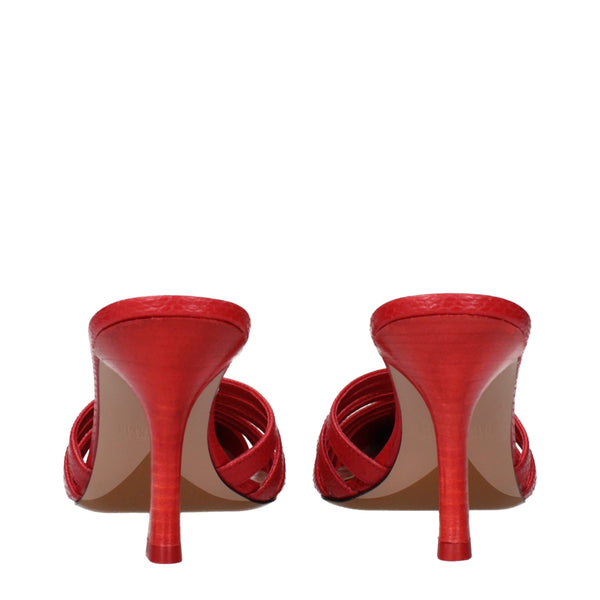 Rote Leder-Stilettosandalen
