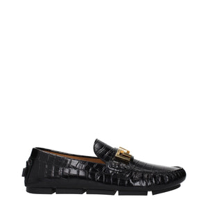 Schwarze Leder Slipper