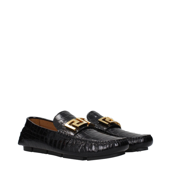 Schwarze Leder Slipper