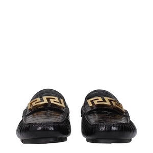 Schwarze Leder Slipper