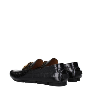Schwarze Leder Slipper