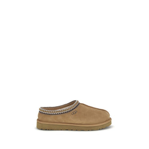 Beigefarbene Leder-Mules