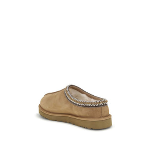 Beigefarbene Leder-Mules