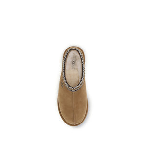 Beigefarbene Leder-Mules