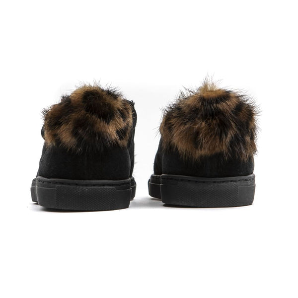 Schwarzes Leder Damen Sneaker