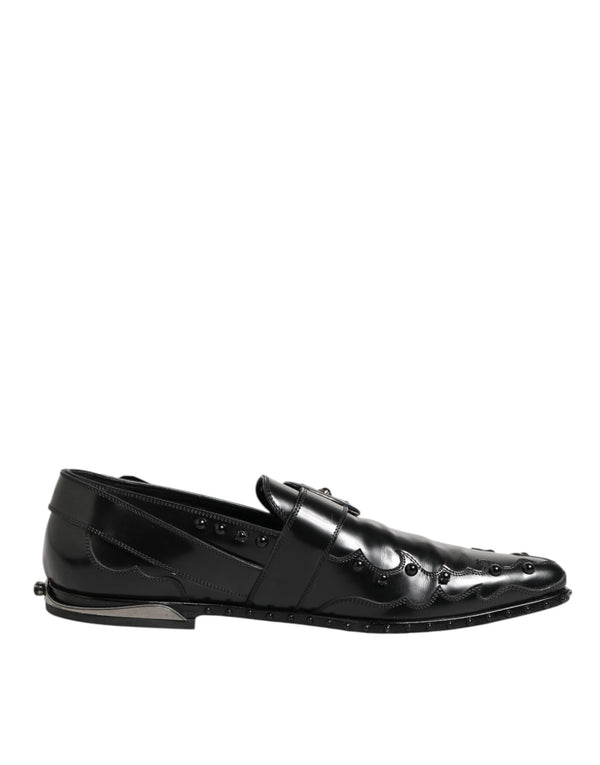 Schwarz verschönerte Kleid Monk Strap Schuhe