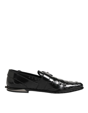 Schwarz verschönerte Kleid Monk Strap Schuhe