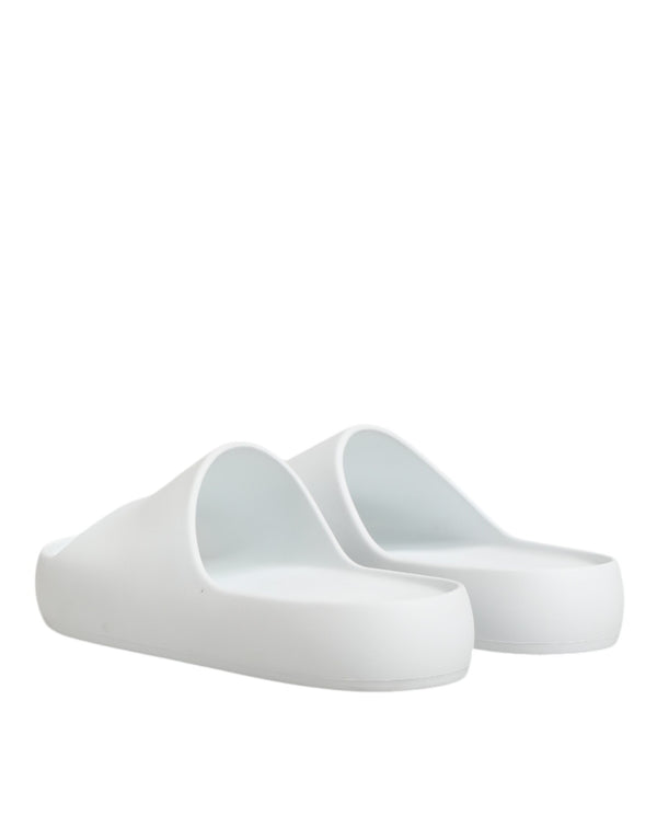 Weiße Logo-Rutschsandalen Männer Strandbekleidung Schuhe