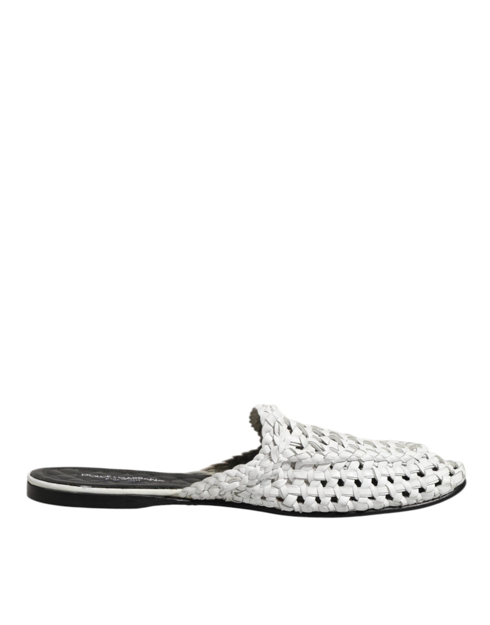 Weiße gewebte Pantoletten MULES Herren Sandalen Schuhe