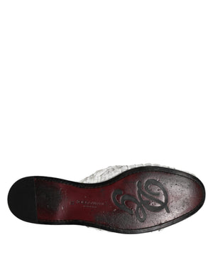 Weiße gewebte Pantoletten MULES Herren Sandalen Schuhe