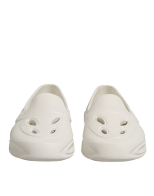 Weiße Gummirutschen Low Top Sneakers Schuhe
