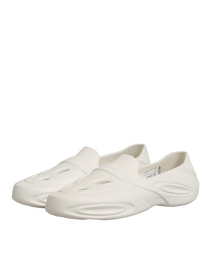 Weiße Gummirutschen Low Top Sneakers Schuhe