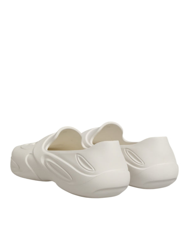 Weiße Gummirutschen Low Top Sneakers Schuhe