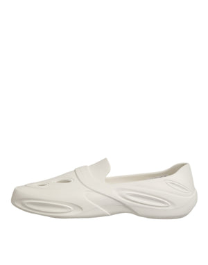Weiße Gummirutschen Low Top Sneakers Schuhe